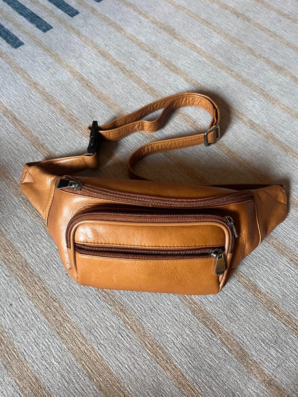 Cognac Leather Fanny Pack Crossbody Bag - Like New!